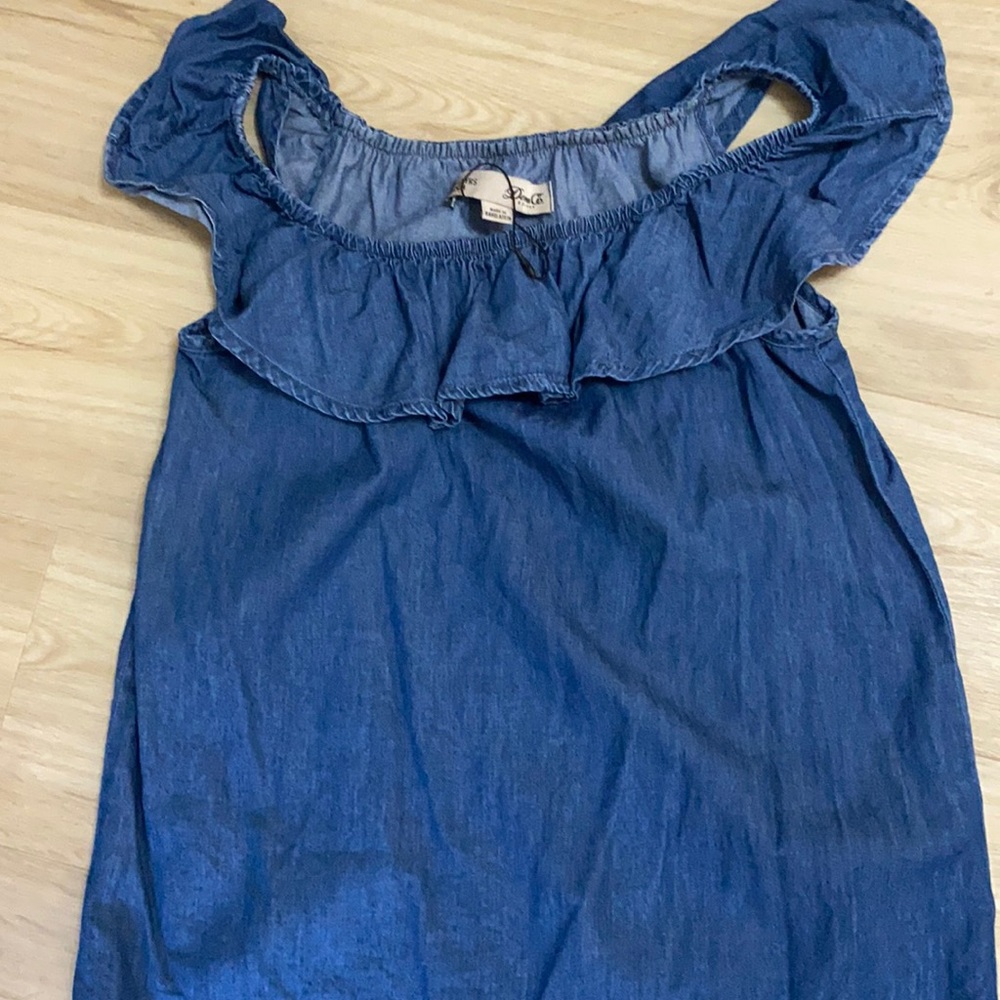 Denim off the shoulder top